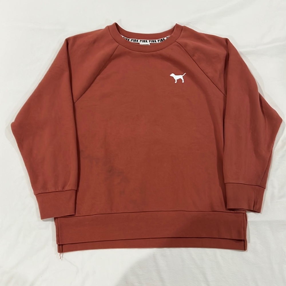 pink logo crewneck